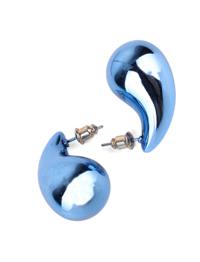 Жіночі сережки пуссети краплі MIRATON синій металік - фото 1 - Miraton