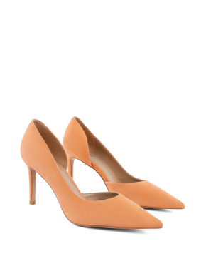 Жіночі туфлі човники велюрові оранжеві - фото 2 - Miraton