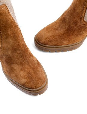Женские ботинки коричневые замшевые - фото 4 - Miraton