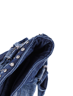 Жіноча сумка шоппер MIRATON джинсова синя з фурнітурою - фото 5 - Miraton