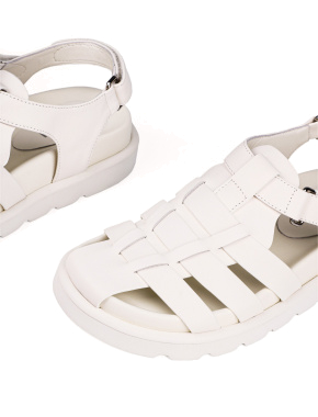 Жіночі сандалі MIRATON шкіряні білі - фото 5 - Miraton