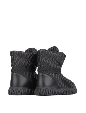 Жіночі черевики чорні шкіряні з підкладкою iз натурального хутра - фото 4 - Miraton
