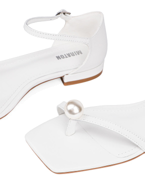 Жіночі сандалі MIRATON шкіряні білі - фото 4 - Miraton