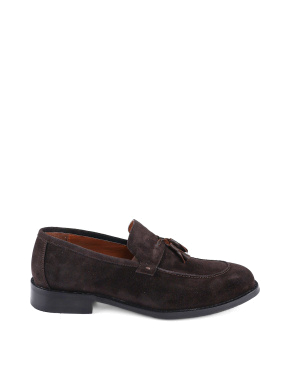 Чоловічі туфлі замшеві коричневі лофери - фото 1 - Miraton