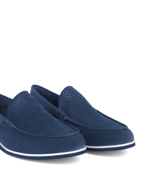Чоловічі туфлі замшеві сині - фото 5 - Miraton