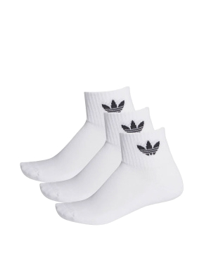 Высокие носки Adidas тканевые белые - фото 1 - Miraton