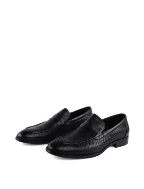 Чоловічі туфлі шкіряні чорні лофери - фото 2 - Miraton