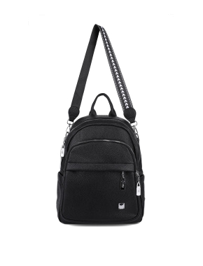 Жіночий рюкзак MIRATON з екошкіри чорний - фото 4 - Miraton