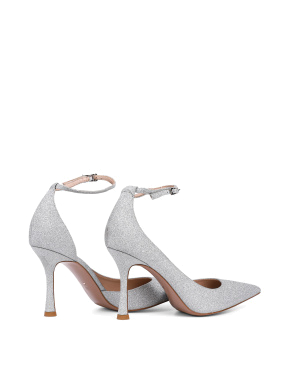 Женские туфли MiaMay из глиттера серебряного цвета - фото 4 - Miraton