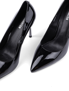 Женские туфли с острым носком черные лаковые - фото 5 - Miraton