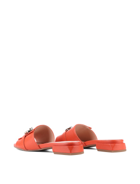 Женские шлепанцы Lorenzo Mari кожаные оранжевые - фото 3 - Miraton