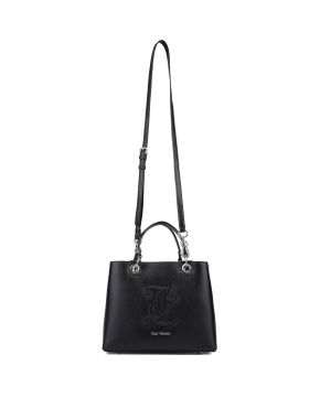 Жіноча сумка тоут Juicy Couture з екошкіри чорна з логотипом - фото 5 - Miraton