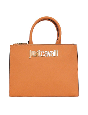 Сумка Just Cavalli з логотипом бежева - фото 1 - Miraton