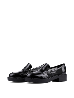 Жіночі туфлі лофери MIRATON шкіряні чорні - фото 3 - Miraton