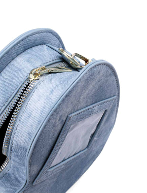 Женская сумка через плечо MIRATON из экокожи голубая - фото 5 - Miraton