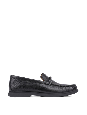 Мужские туфли лоферы Miguel Miratez кожаные черные - фото 1 - Miraton