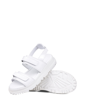 Жіночі сандалі Attizzare шкіряні білі білі на липучці - фото 1 - Miraton
