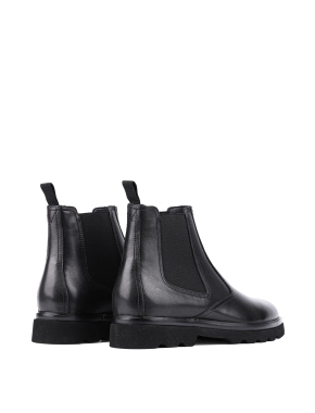 Мужские ботинки челси черные кожаные с подкладкой байка - фото 4 - Miraton