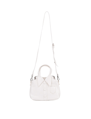 Женская сумка кросс-боди MIRATON из экокожи белая с фурнитурой - фото 4 - Miraton