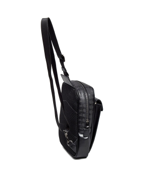 Чоловіча сумка слінг Karl Lagerfeld тканинна чорна - фото 3 - Miraton
