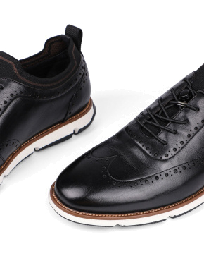 Мужские туфли броги Miguel Miratez кожаные черные - фото 5 - Miraton