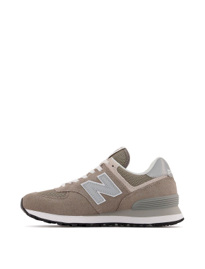 Женские кроссовки New Balance WL574EVG серые замшевые - фото 1 - Miraton