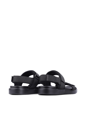 Мужские сандалии кожаные черные - фото 3 - Miraton