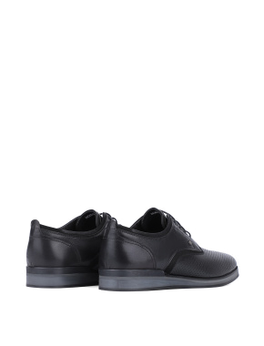 Мужские туфли с острым носком кожаные черные - фото 3 - Miraton