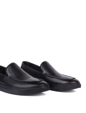 Мужские туфли лоферы черные кожаные - фото 5 - Miraton