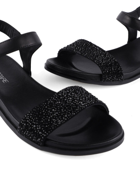 Жіночі сандалі велюрові чорні - фото 5 - Miraton