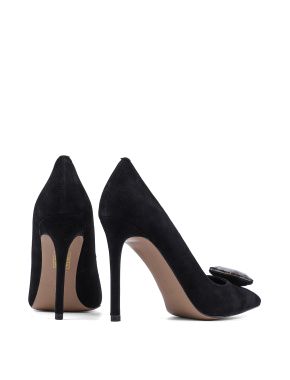 Жіночі туфлі з гострим носком чорні шкіряні - фото 4 - Miraton