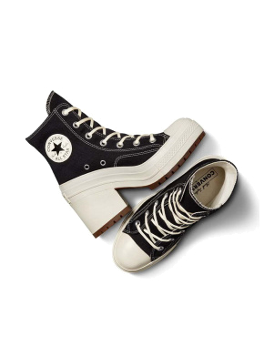 Жіночі кеди Converse Chuck 70 De Luxe Heel тканинні чорні - фото 6 - Miraton