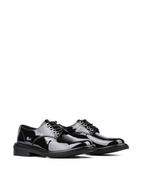 Жіночі туфлі оксфорди чорні лакові - фото 3 - Miraton