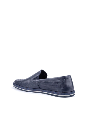 Мужские туфли кожаные синие - фото 3 - Miraton