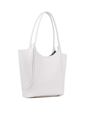 Женская сумка шоппер MIRATON кожаная молочная - фото 2 - Miraton