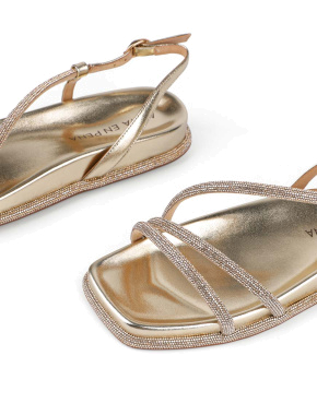 Жіночі сандалі Alma en Pena шкіряні золотого кольору - фото 5 - Miraton