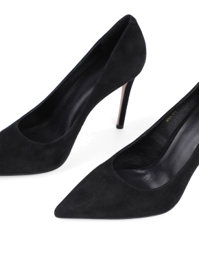 Жіночі туфлі-човники MIRATON шкіряні чорні на шпильці - фото 5 - Miraton