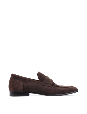 Мужские туфли лоферы Miguel Miratez коричневые замшевые - фото 1 - Miraton