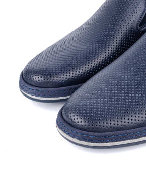 Мужские туфли кожаные синие - фото 4 - Miraton